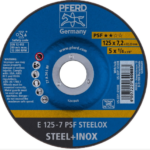 Диск за шлайфане E 125-7 PSF STEELOX PFERD 125х7,2х22,23