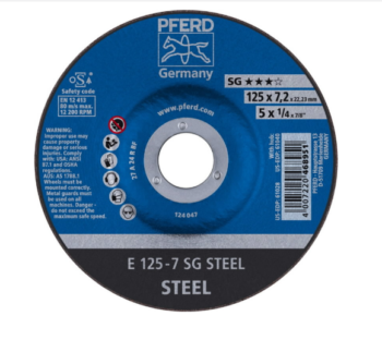 Диск за шлайфане E 125-7 PSF STEEL PFERD 125х7,2х22,24