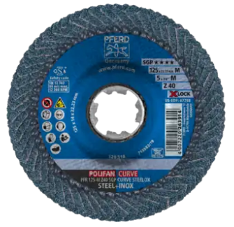 Диск ламелен Pferd POLIFAN PFR 125-M Z40 SGP CURVE STEELOX