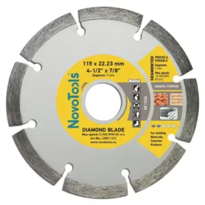 Диск диамантен отрезен NovoTools Basic 115×22.23 мм, сегментен