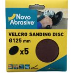 Дискове шлифовъчни с велкро NovoAbrasive 125 мм P60, комплект 5 бр.