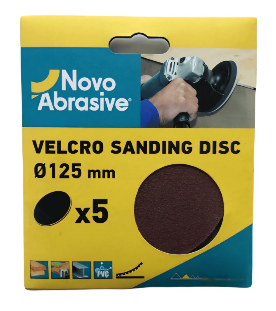 Дискове шлифовъчни с велкро NovoAbrasive 125 мм P60, комплект 5 бр.